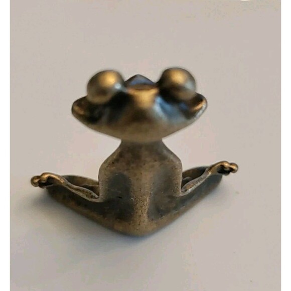 Zen Frog Meditation Incense Burner 1.92" – Brass Yoga Figurine for Home Decor - Picture 2 of 3